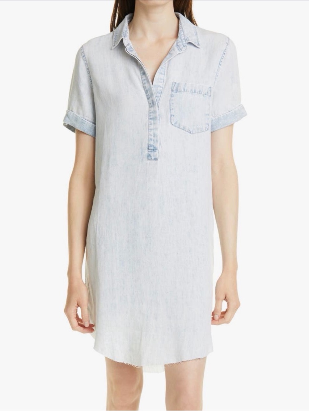 Light Wash Denim Shirt Dress